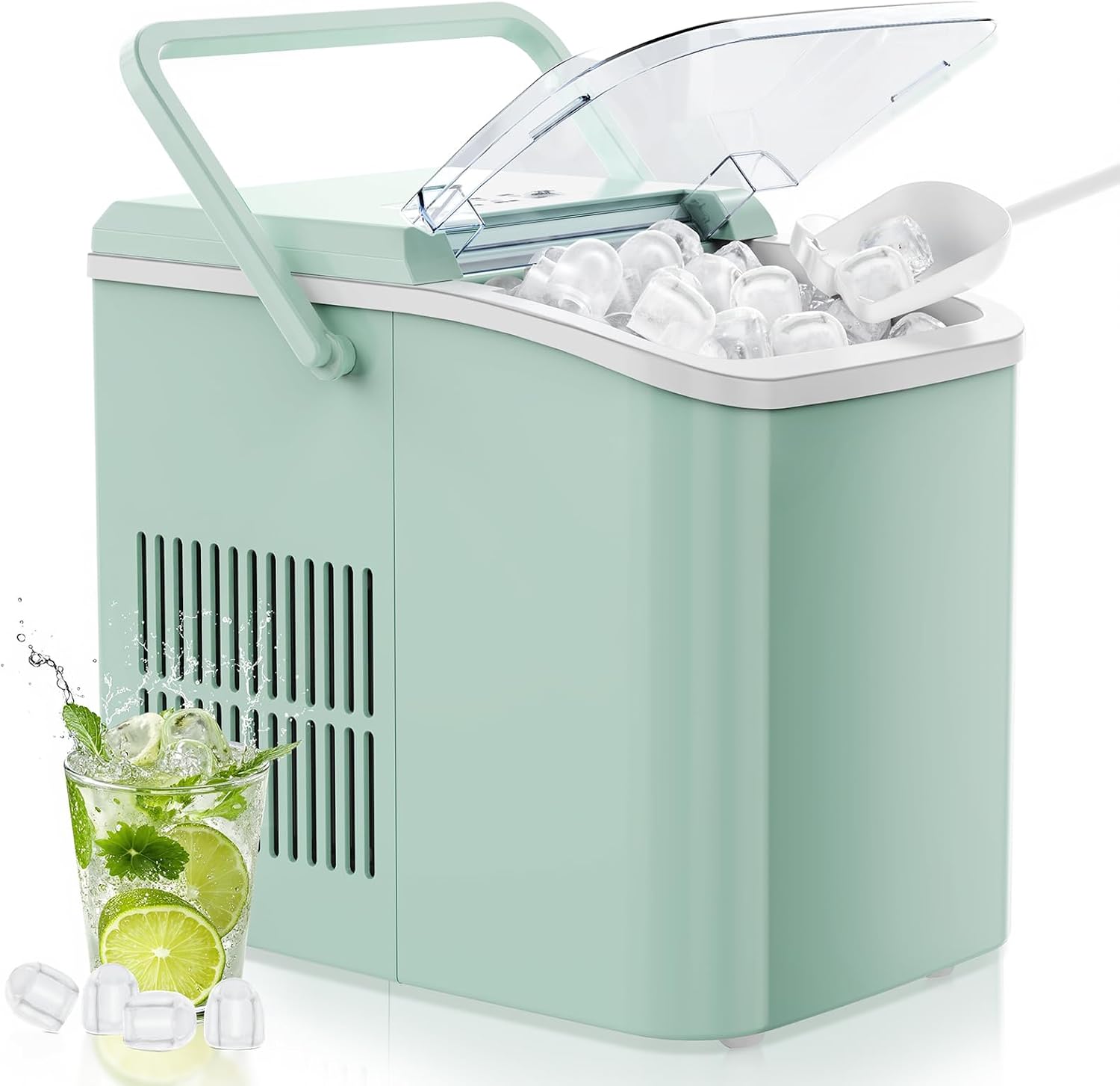 OLIXIS Green Portable Countertop Ice Maker