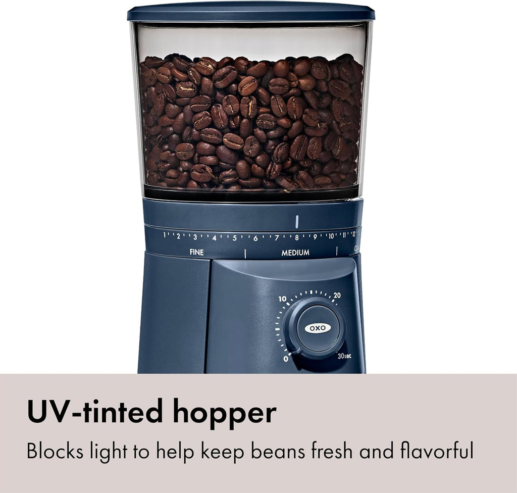 OXO Brew Storm Blue Conical Burr Coffee Grinder