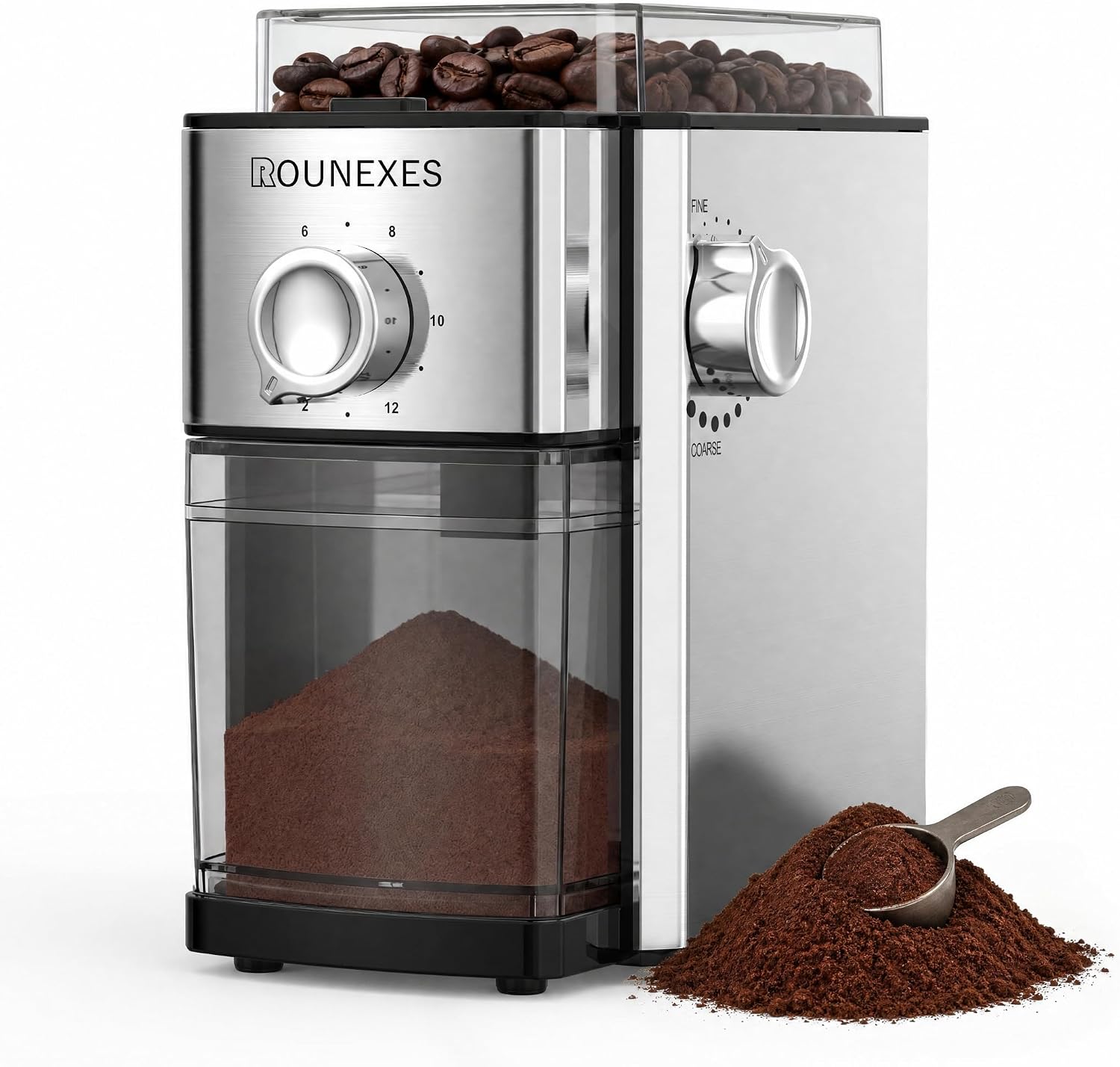 17 Levels Flat Burr Electric Coffee Grinder