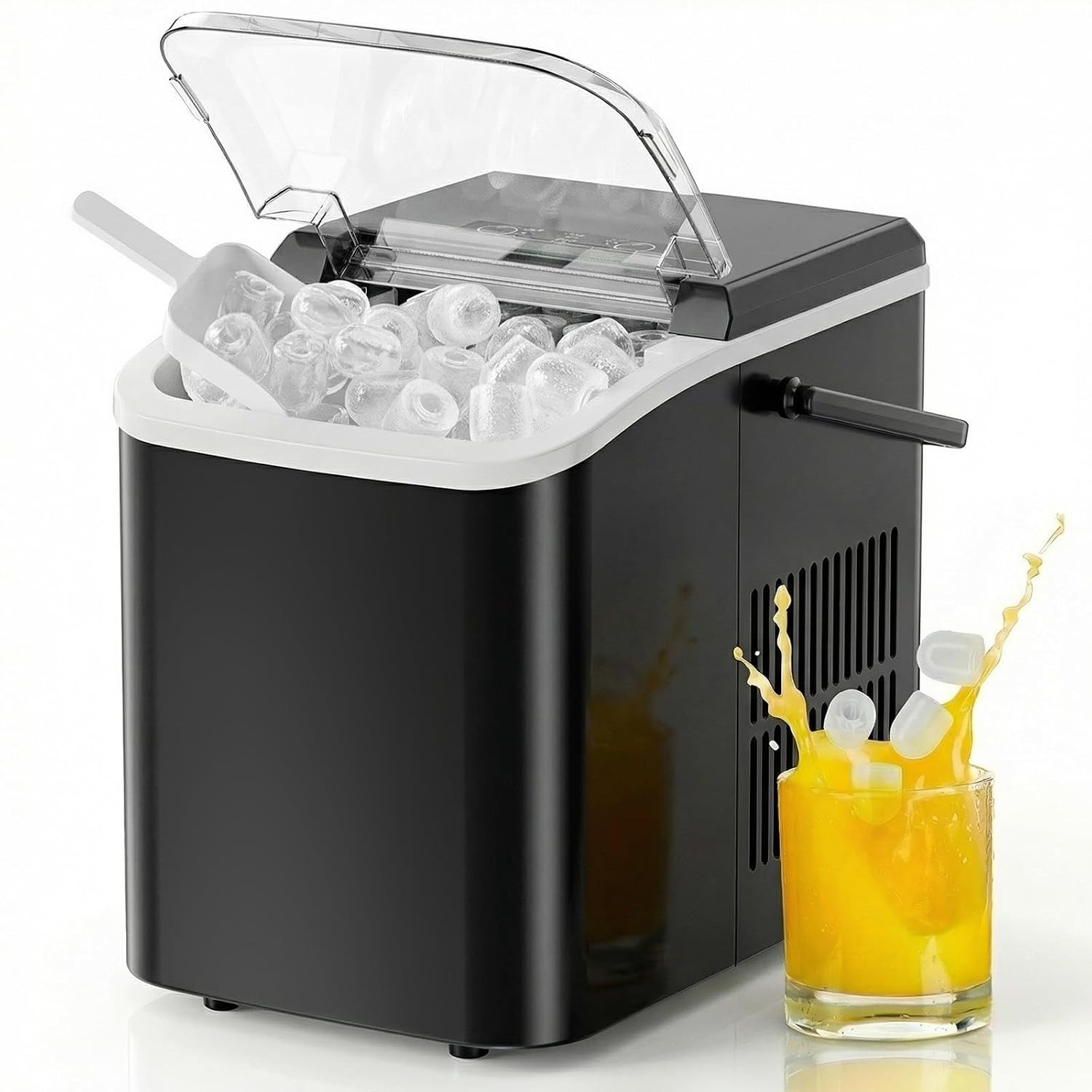 NEWBULIG Black Handle Portable Bullet Ice Maker