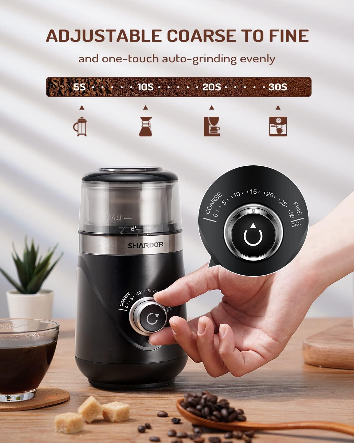SHARDOR Super Silent Blade Coffee Grinder