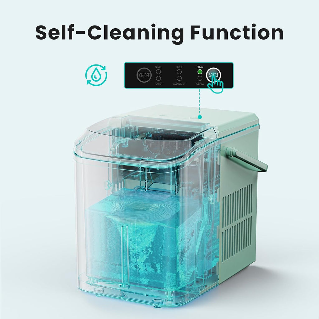 OLIXIS Green Portable Countertop Ice Maker