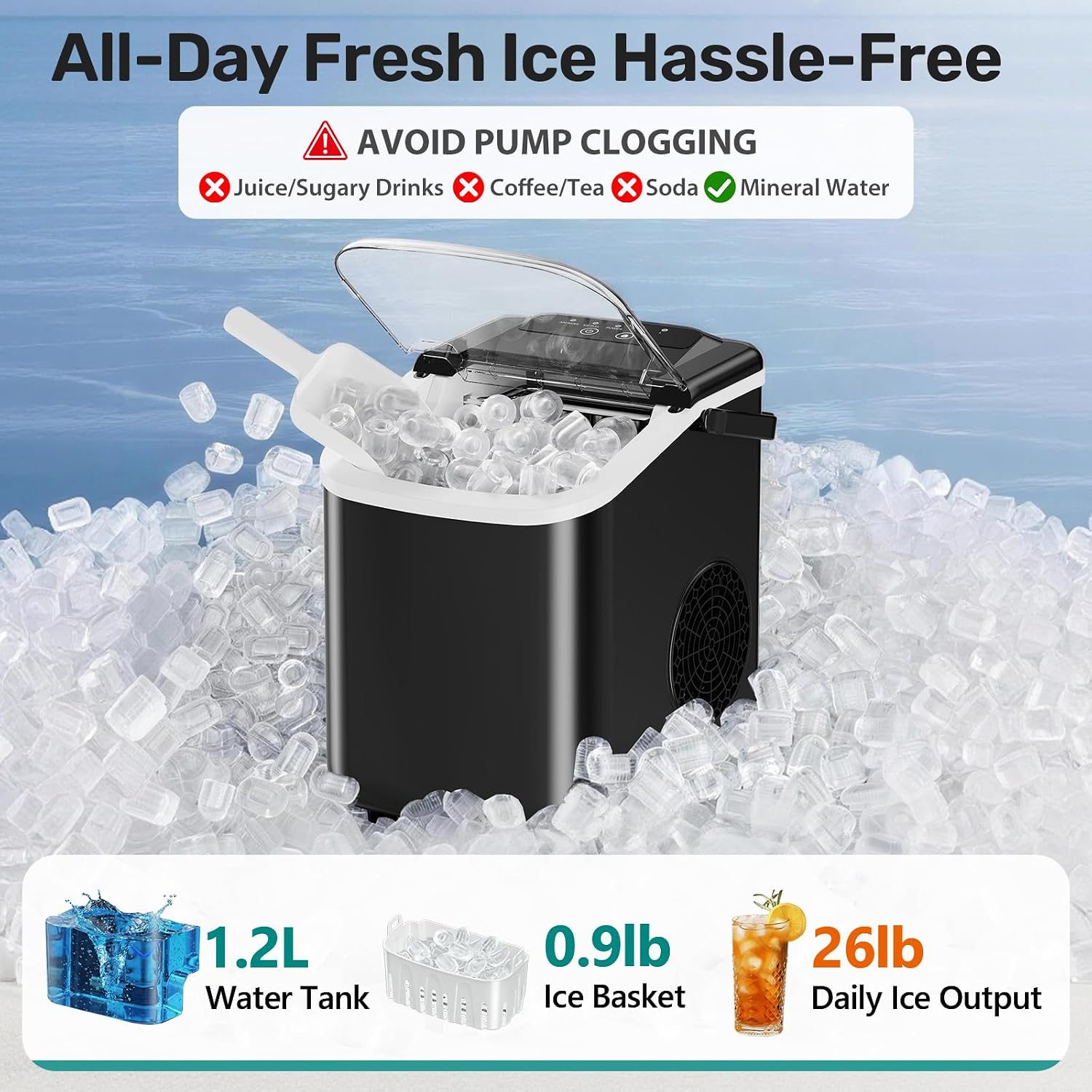OLIXIS Portable Bullet Ice Maker