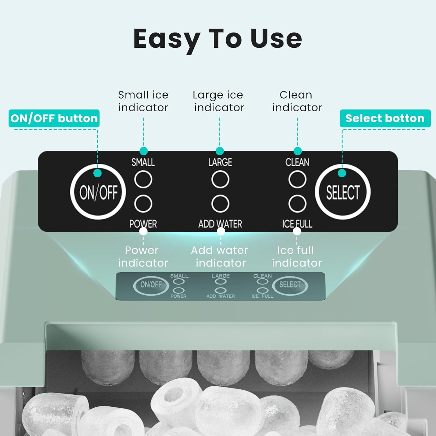 OLIXIS Green Portable Countertop Ice Maker