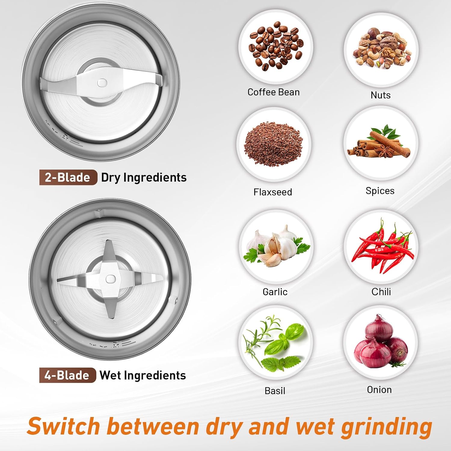 Secura Dual Bowl Electric Coffee Grinder