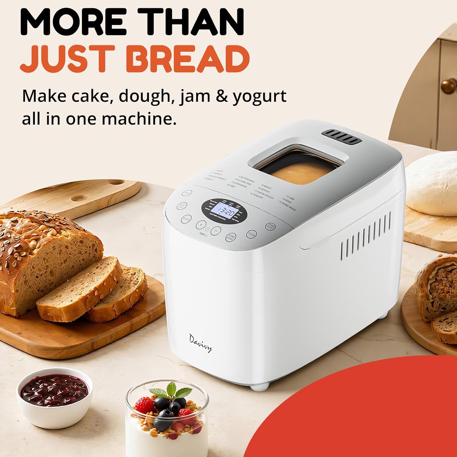 Davivy 15-in-1 Bread Maker Machine