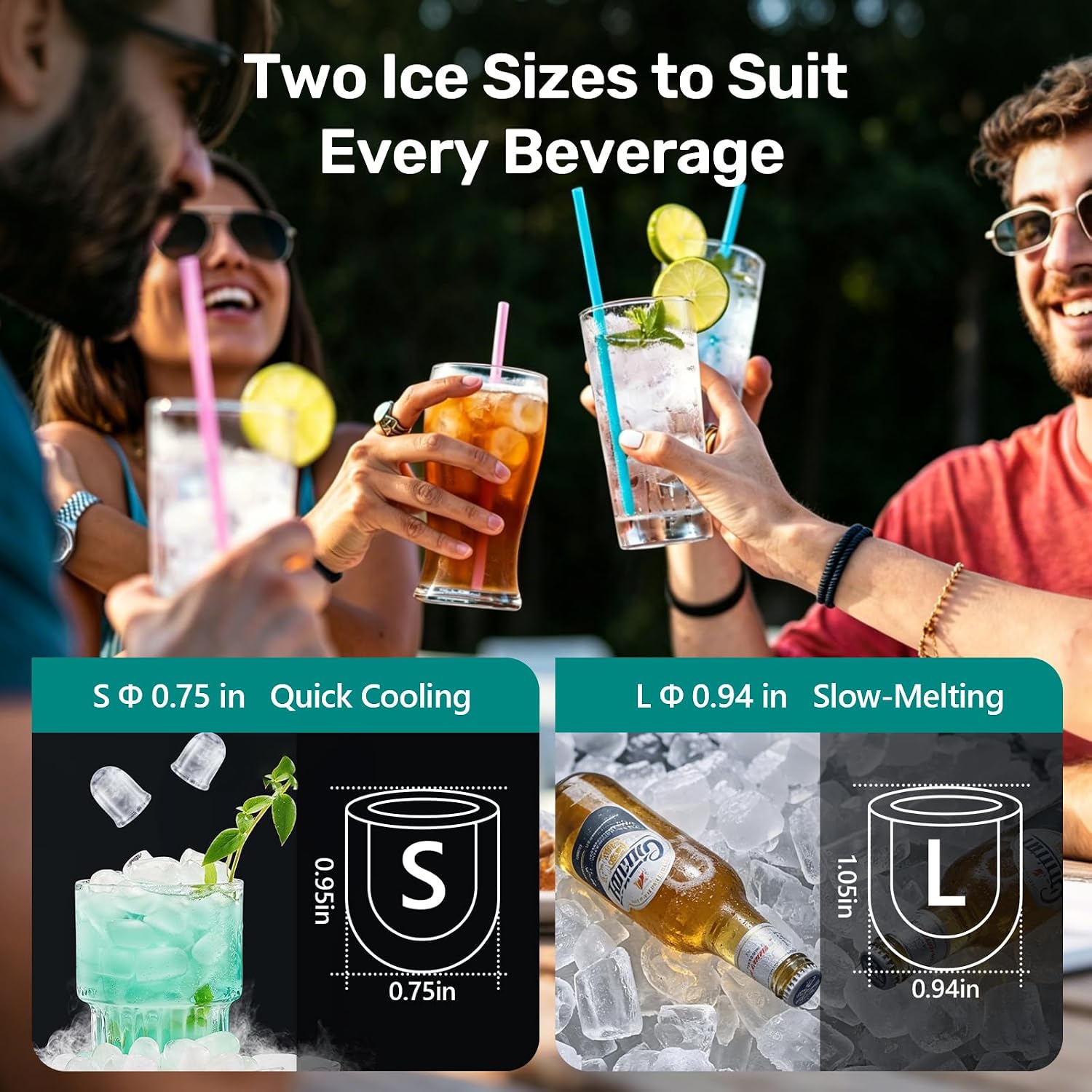 OLIXIS Portable Bullet Ice Maker