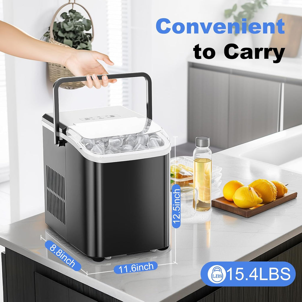 NEWBULIG Black Handle Portable Bullet Ice Maker