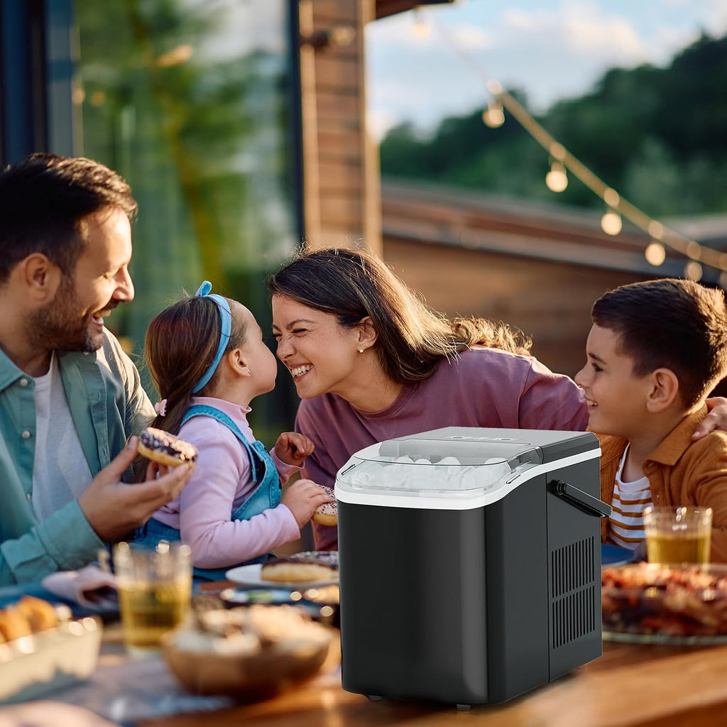 NEWBULIG Black Handle Portable Bullet Ice Maker