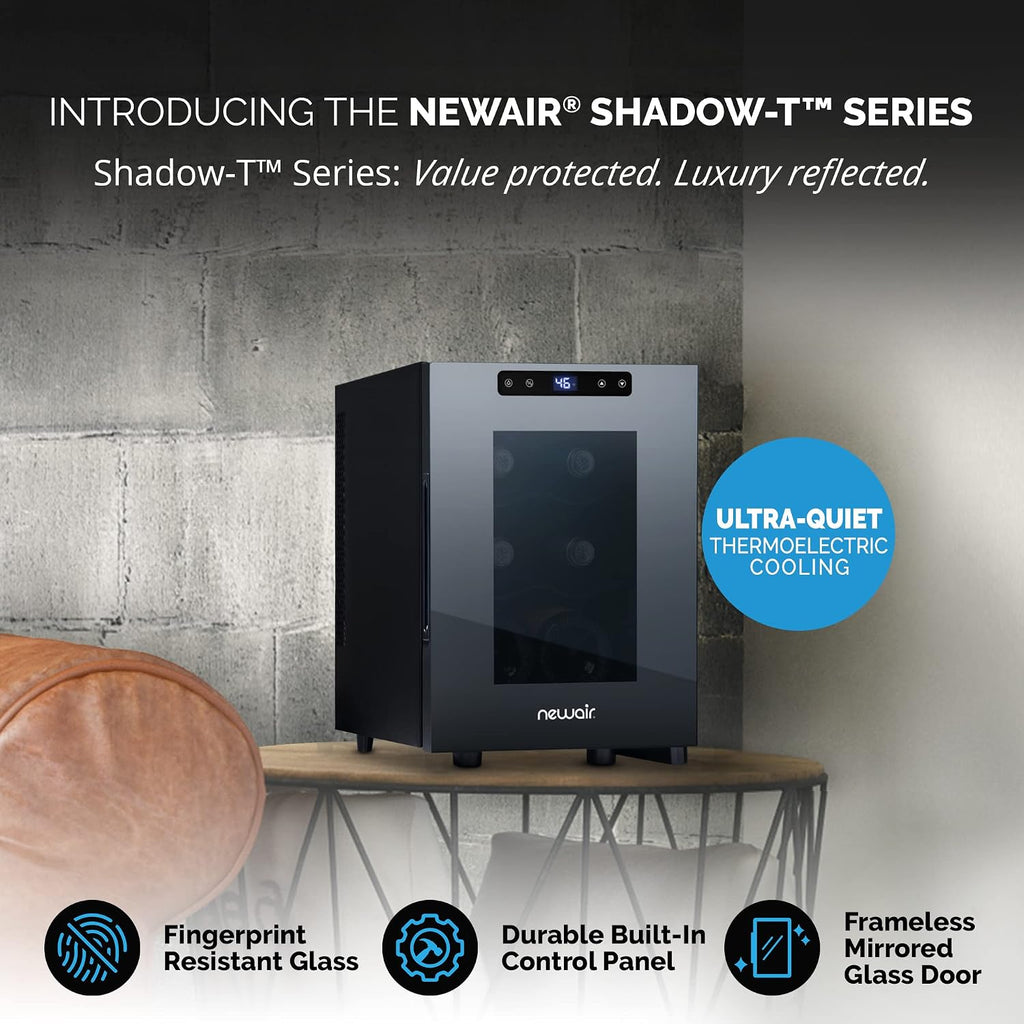 NewAir Black 6-Bottle Countertop Wine Cooler