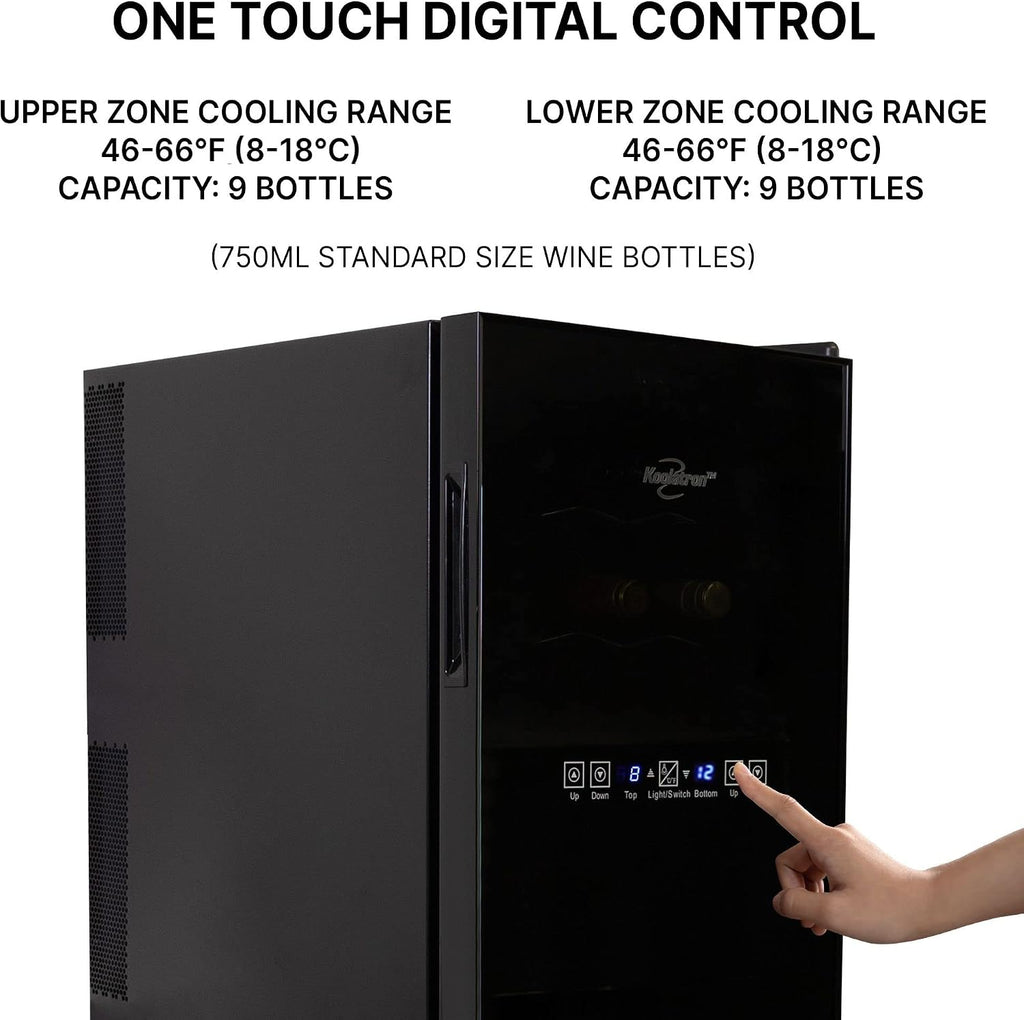 Koolatron 18 Bottle Dual Zone Wine Cooler