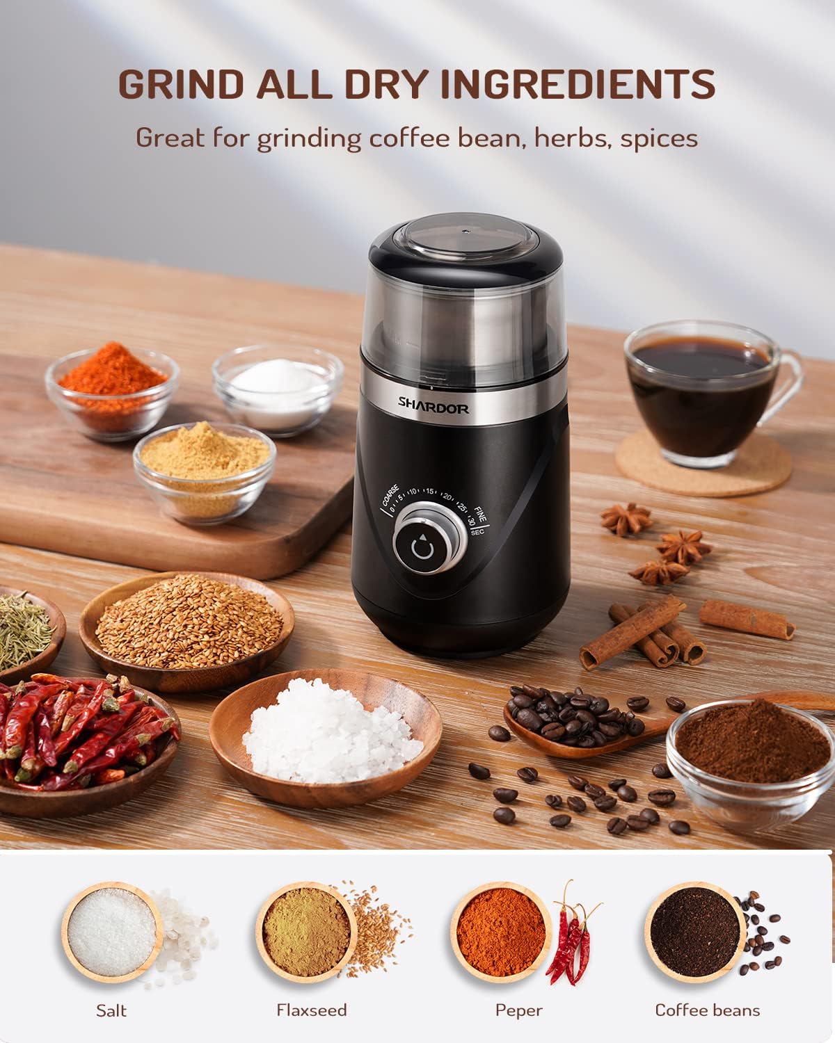 SHARDOR Super Silent Blade Coffee Grinder
