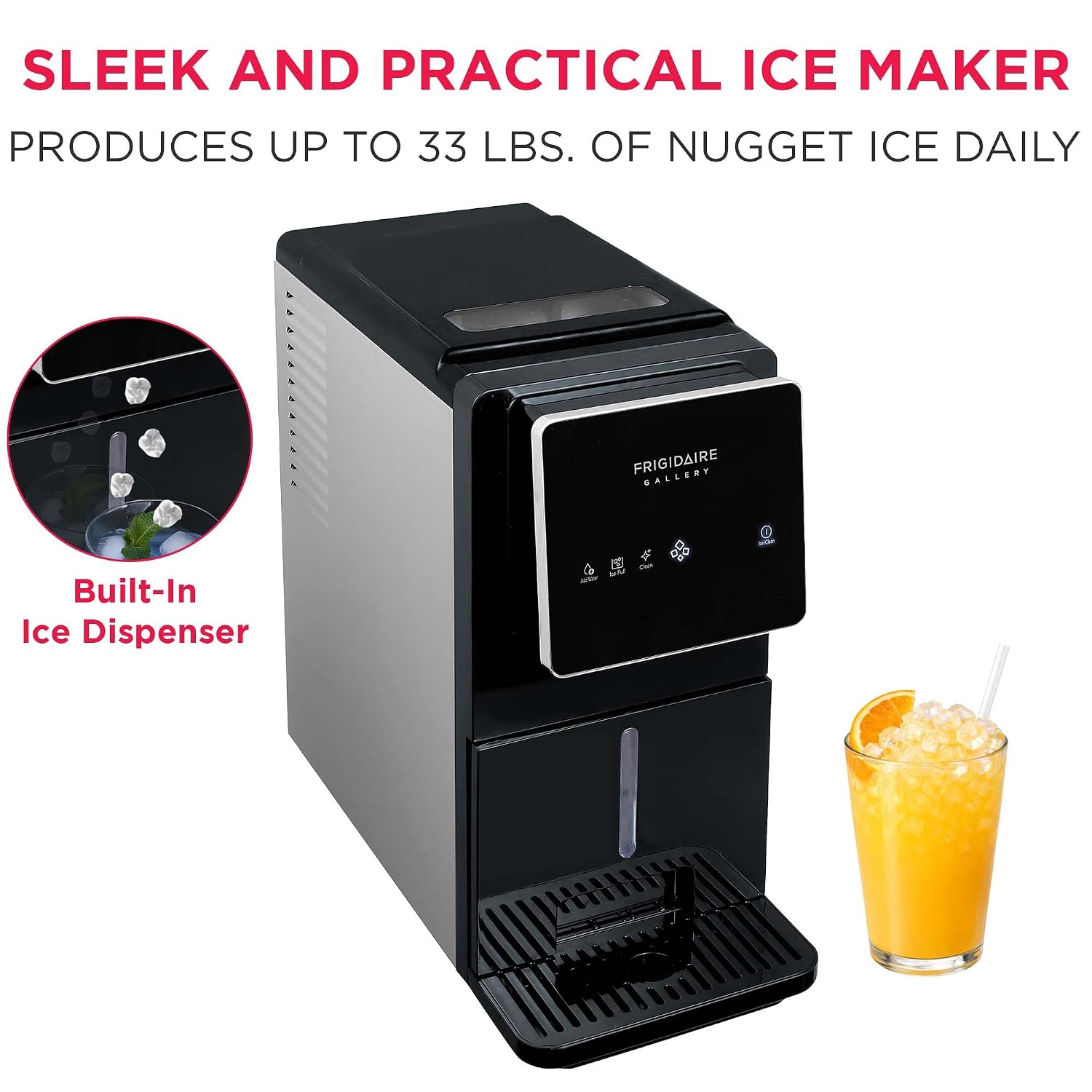 Frigidaire Slate Touchscreen 33Lbs Nugget Ice Maker