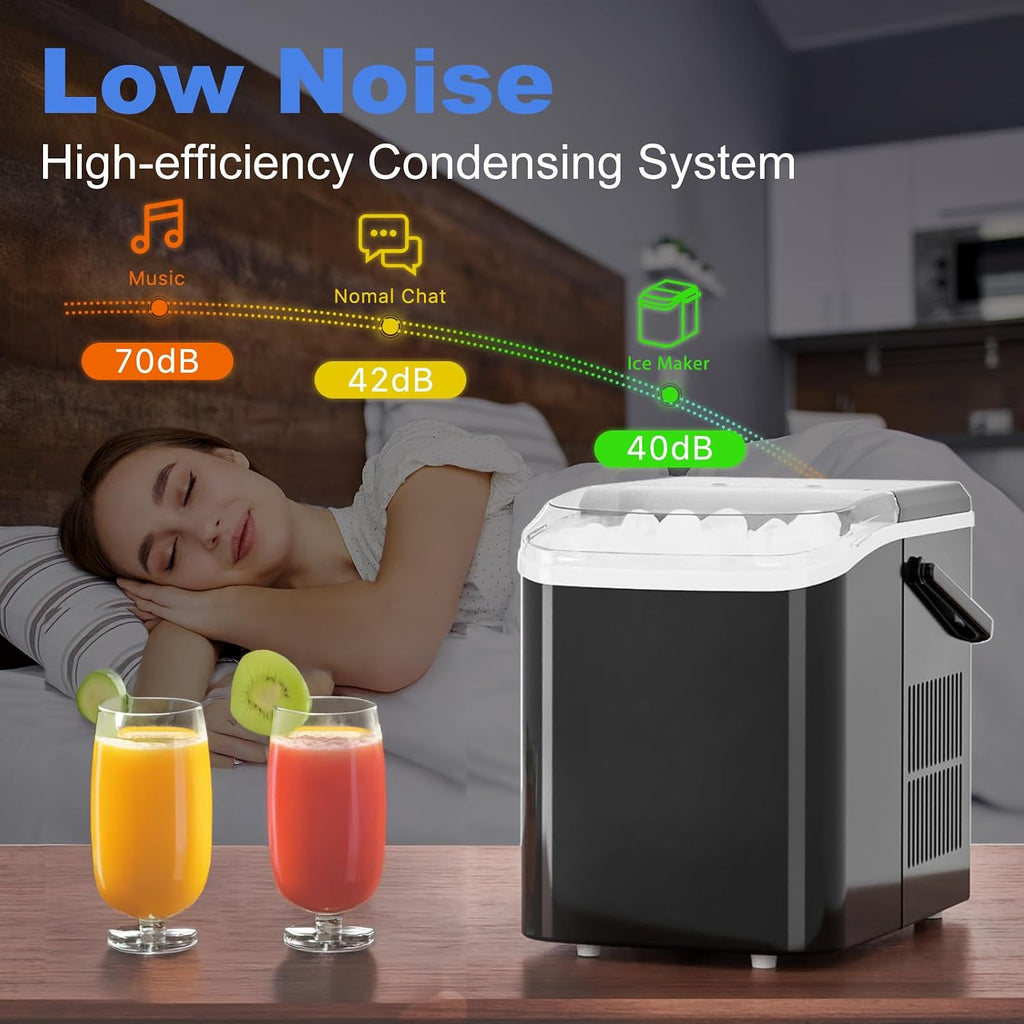 NEWBULIG Black Handle Portable Bullet Ice Maker