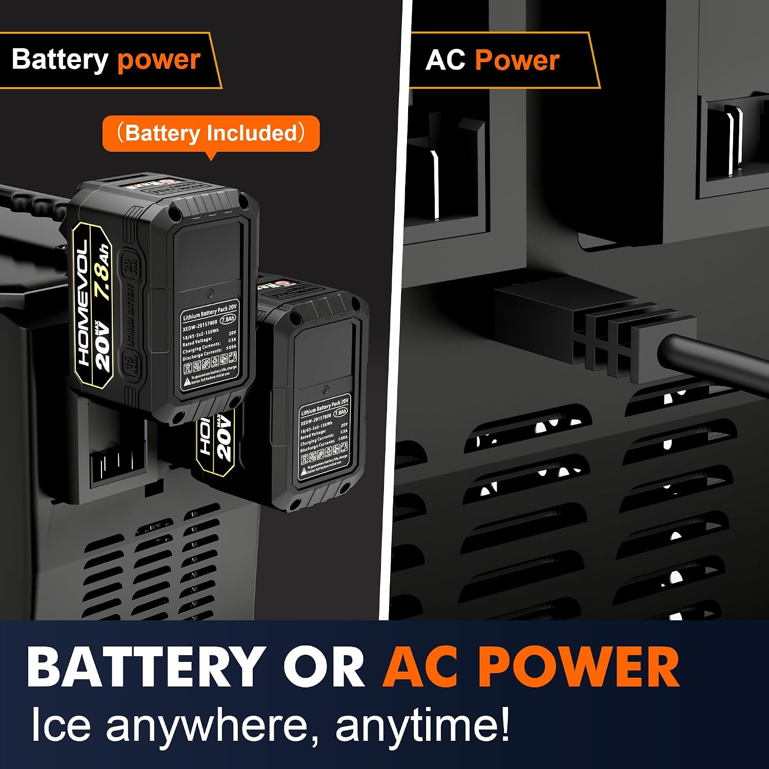 2-in-1 Cordless Stainless Steel Ice Maker