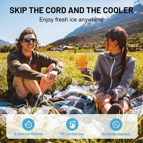 2-in-1 Cordless Stainless Steel Ice Maker
