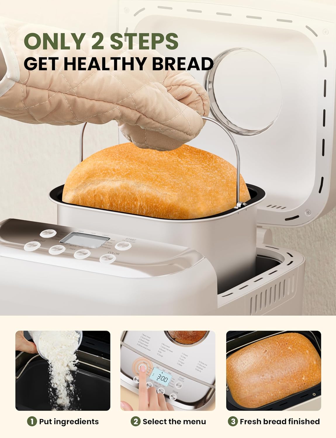 SUMSATY 16-in-1 2.2LB Bread Maker
