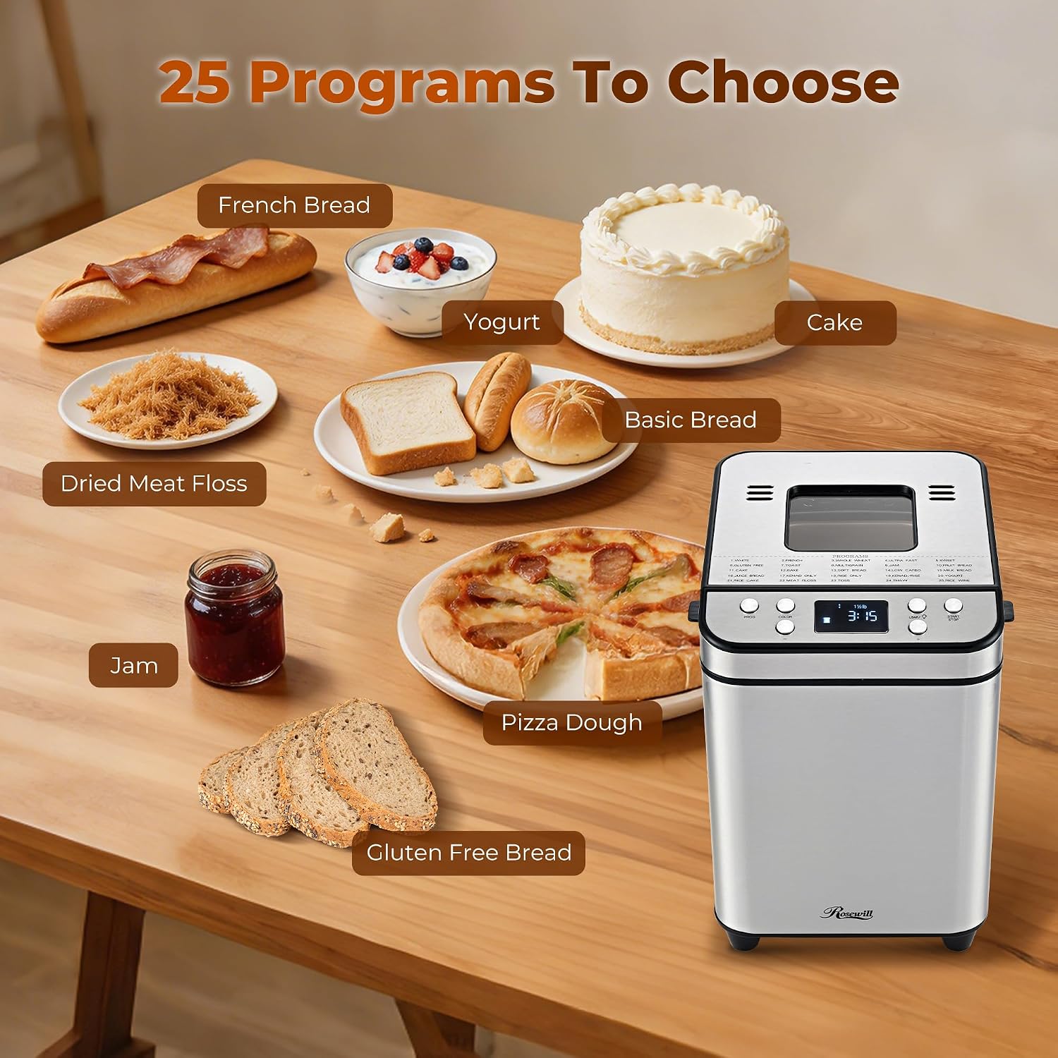 Rosewill 25-in-1 Bread Maker Machine