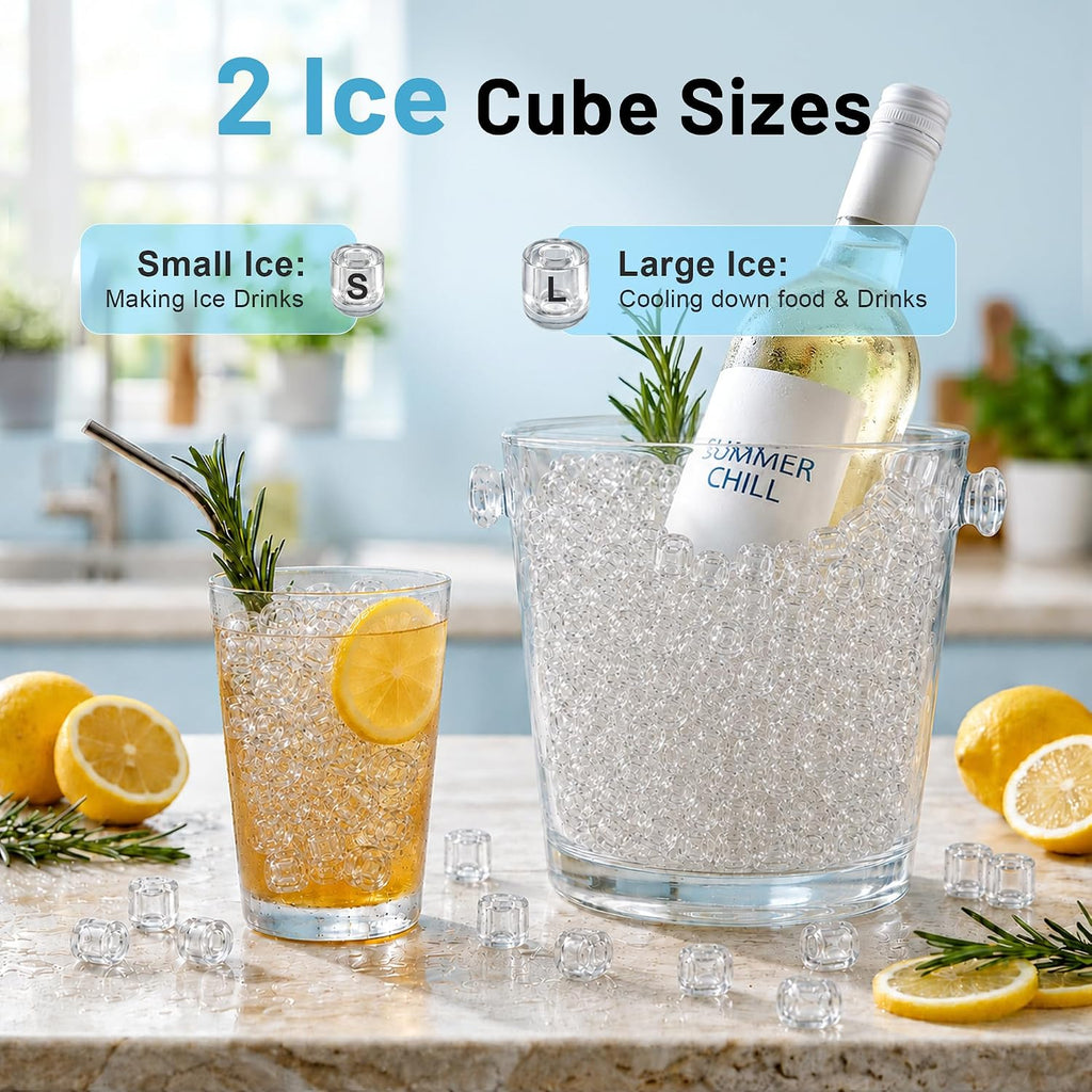 2-in-1 Cordless Stainless Steel Ice Maker