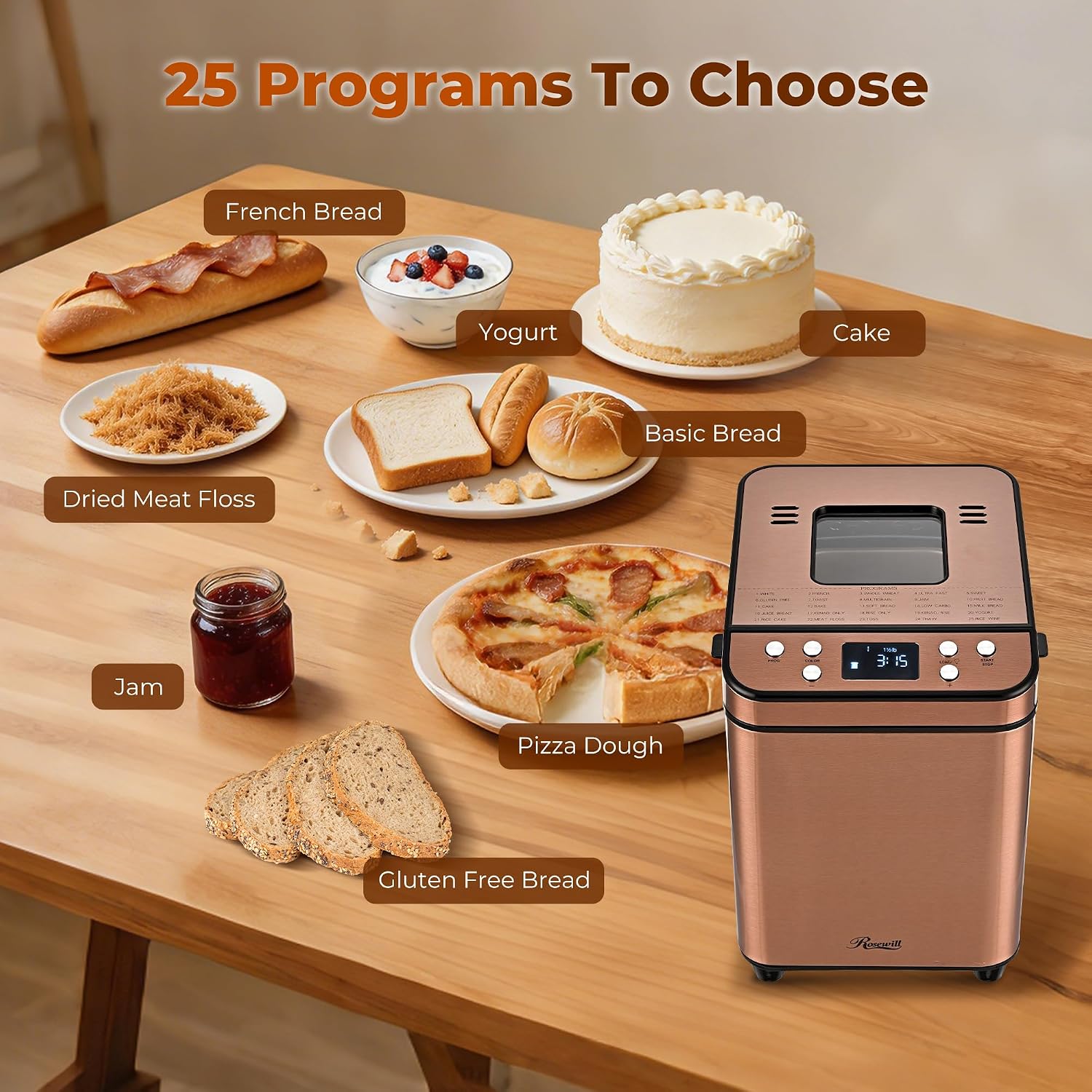 Rosewill 25-in-1 Bread Maker Machine