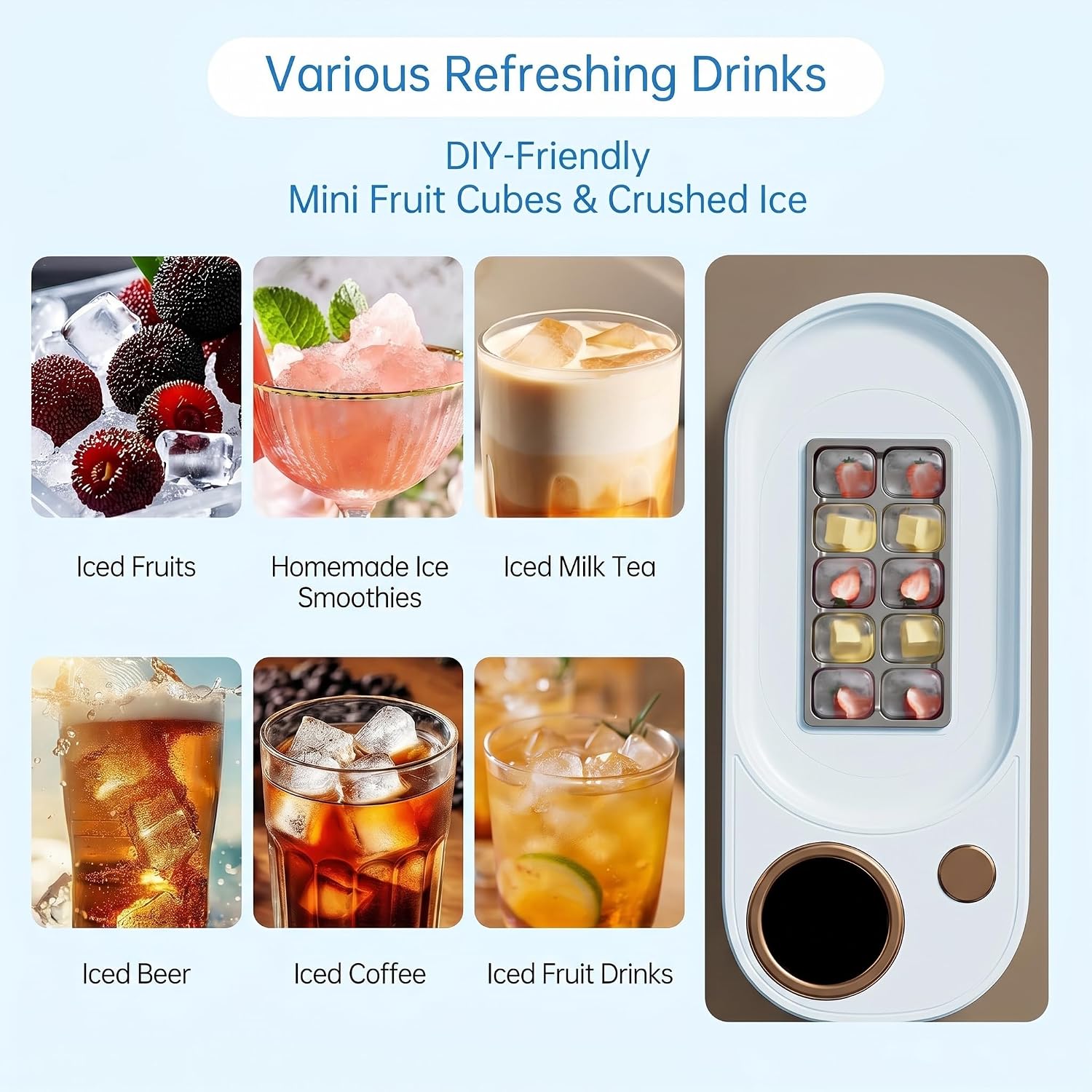 Blue 12V DC Mini Car Portable Ice Maker