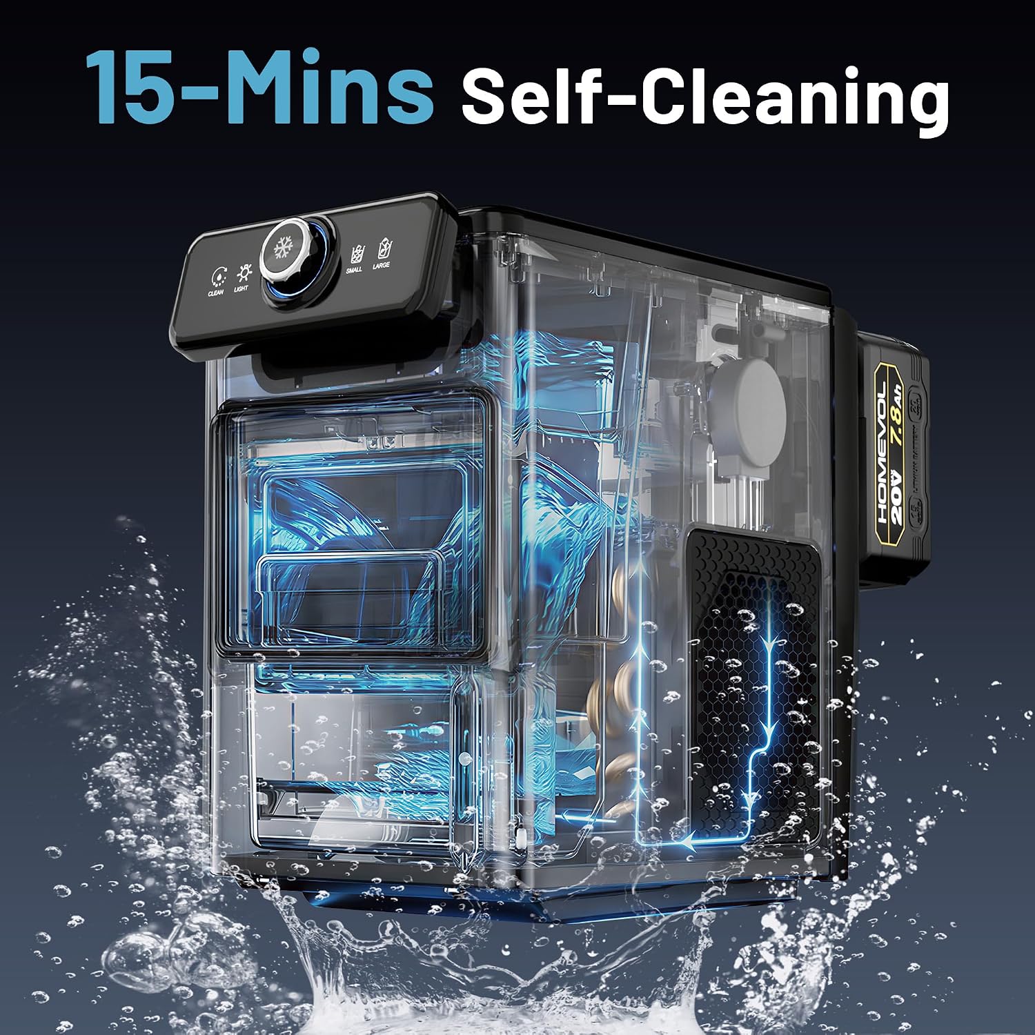 2-in-1 Cordless Stainless Steel Ice Maker