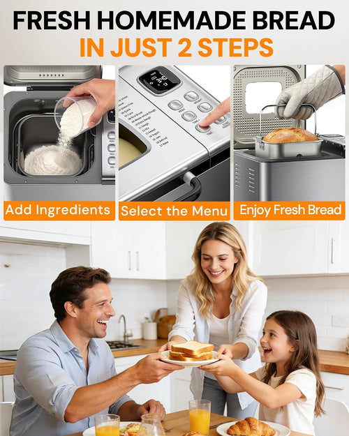 17-in-1 2LB Stainless Steel Bread Maker
