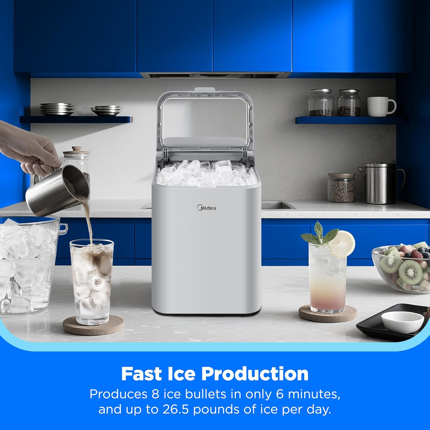 Midea MERI26B1AGY Bullet Ice Maker