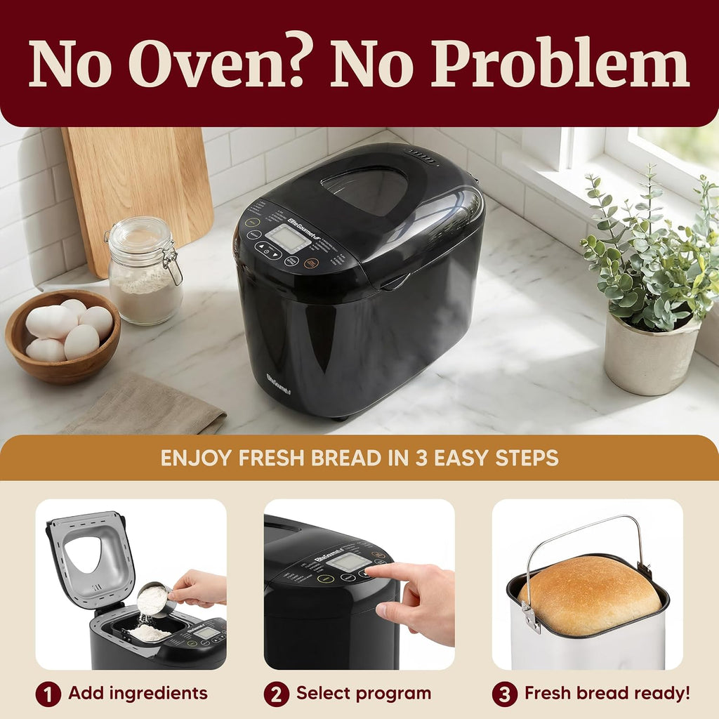Elite Gourmet 19 Presets 2LB Bread Maker