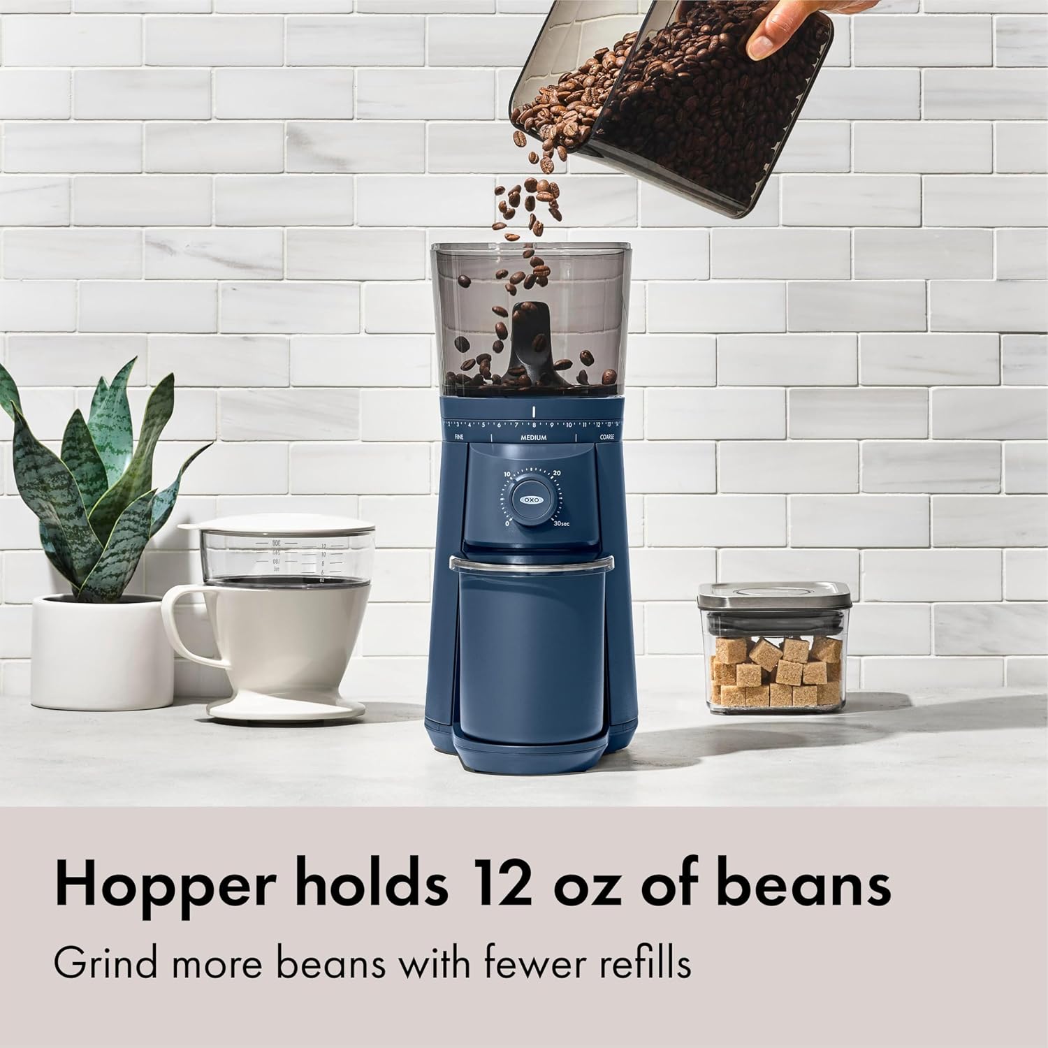 OXO Brew Storm Blue Conical Burr Coffee Grinder
