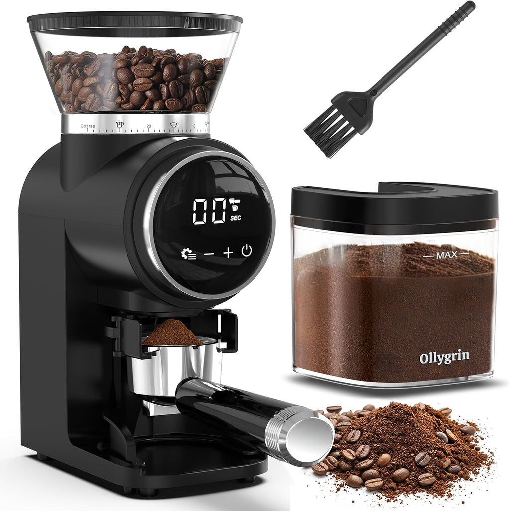 Ollygrin Touch Panel Conical Burr Coffee Grinder