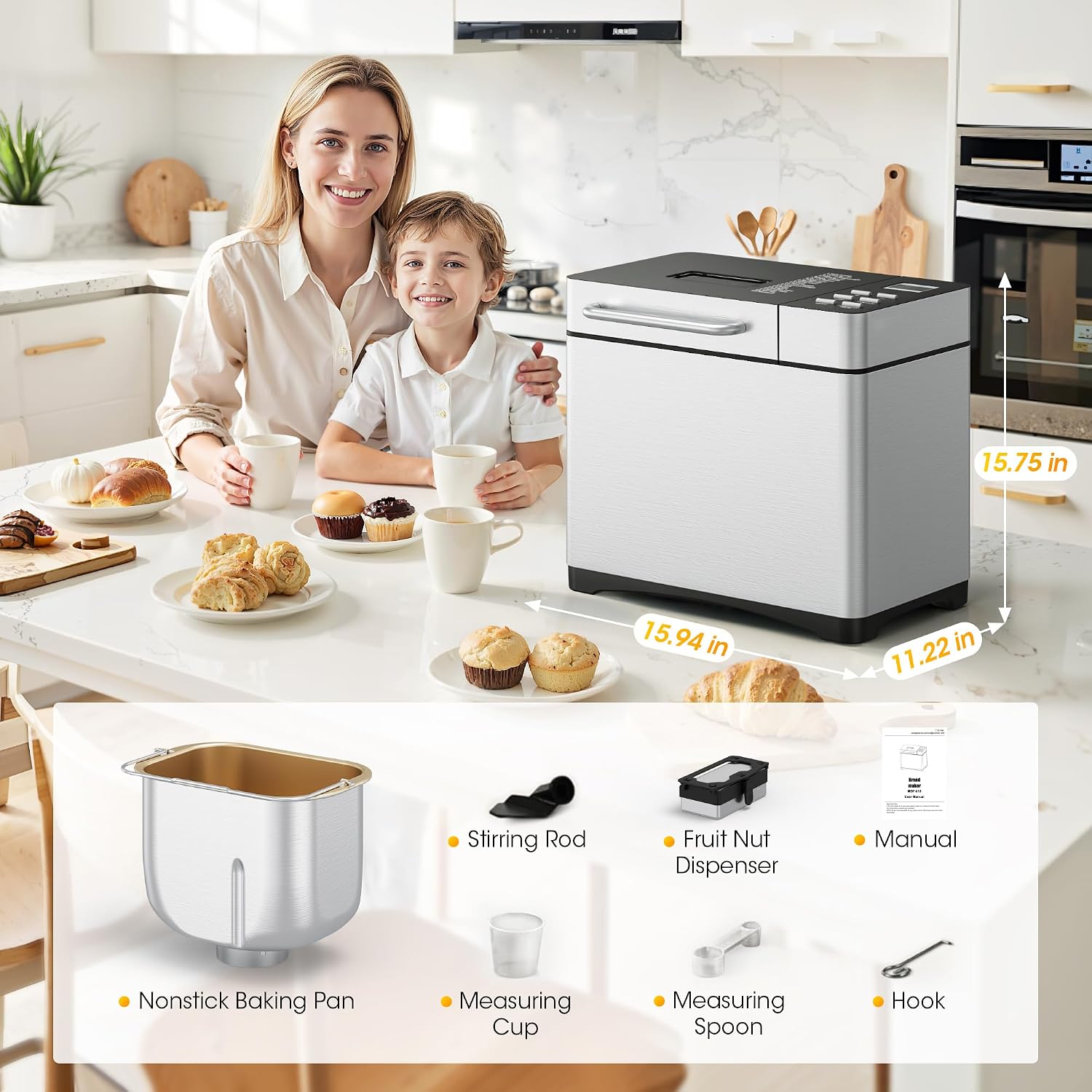 Manastin 19-in-1 Bread Maker Pro