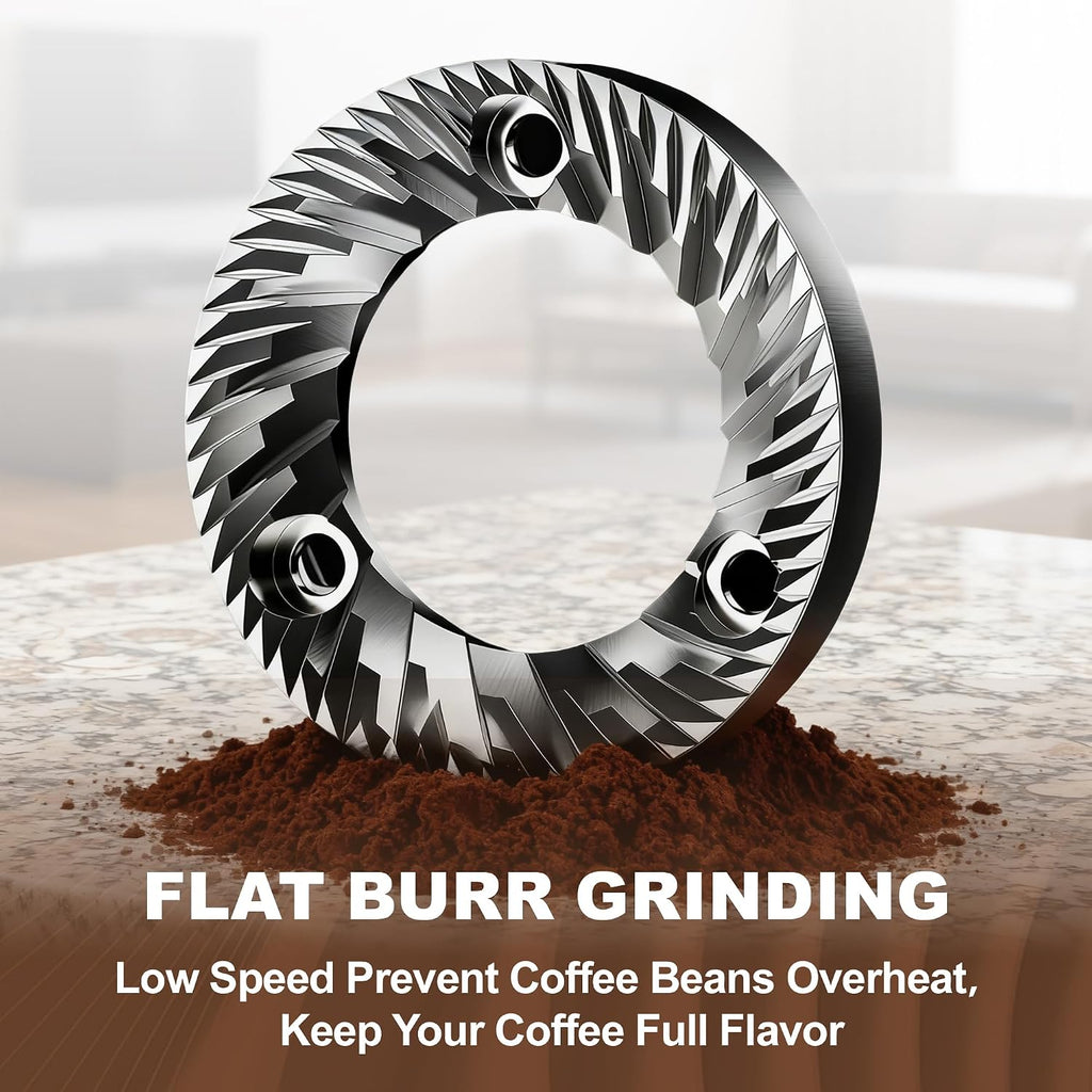17 Levels Flat Burr Electric Coffee Grinder