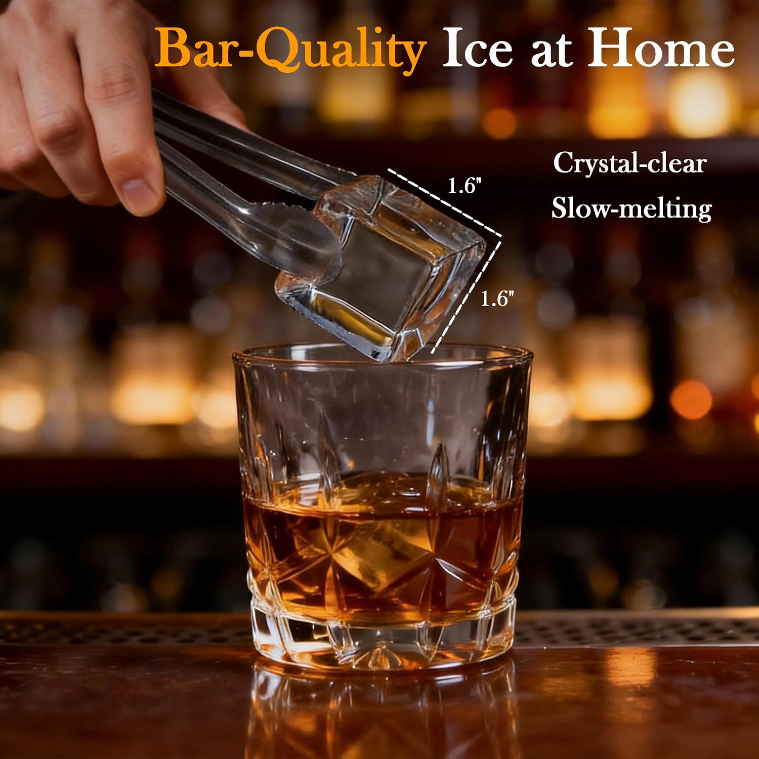 Square Clear Countertop Ice Maker