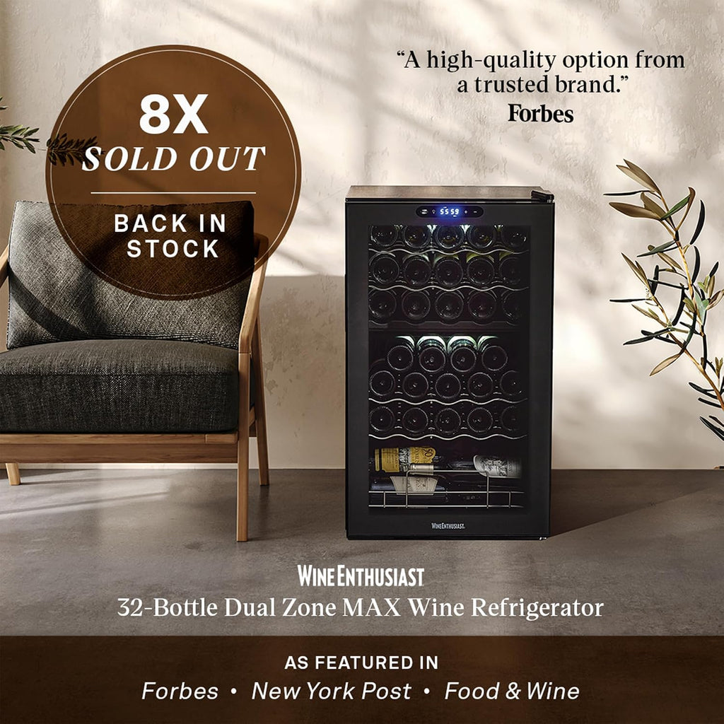 Wine Enthusiast 32 Bottle Dual Zone Wine Cooler