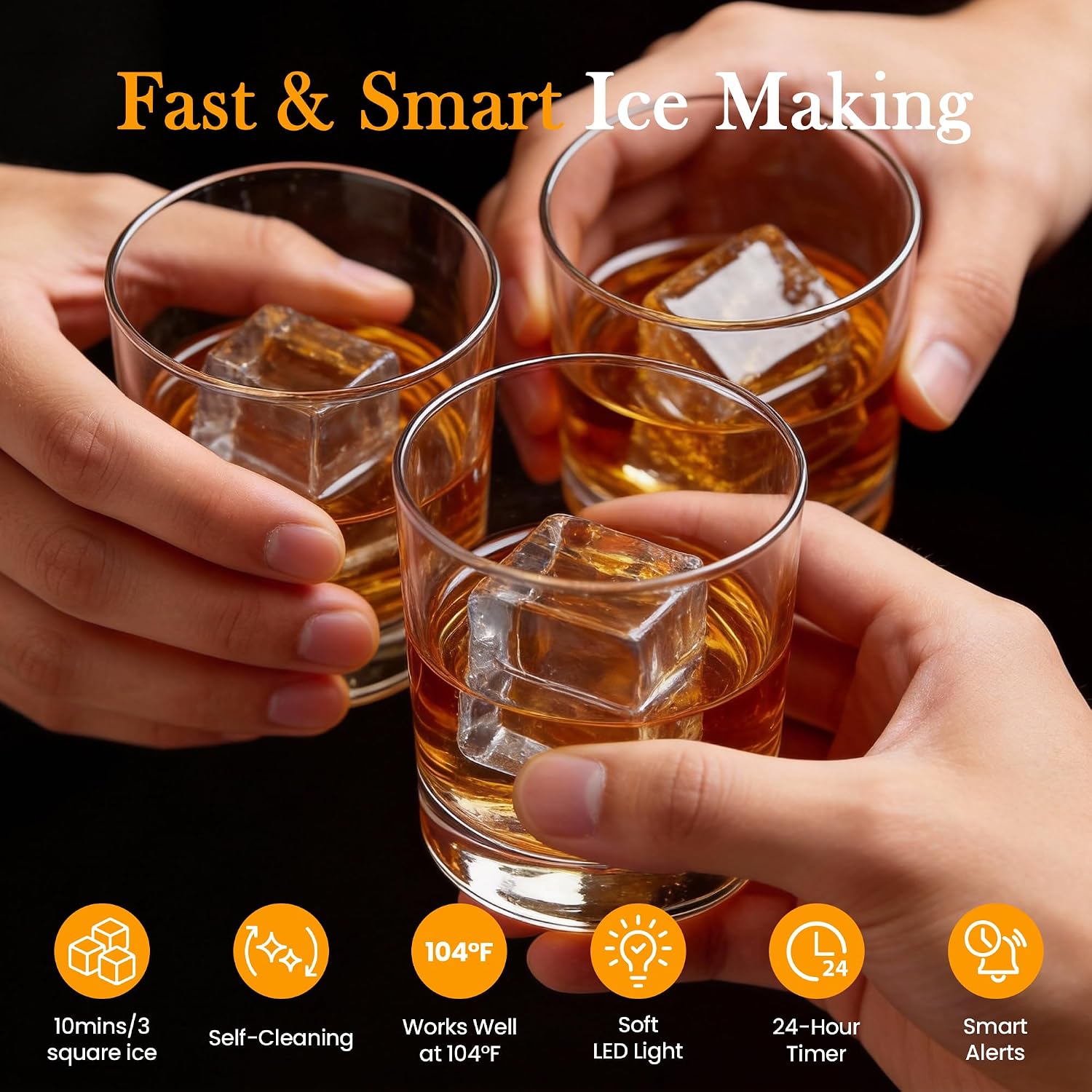 Square Clear Countertop Ice Maker
