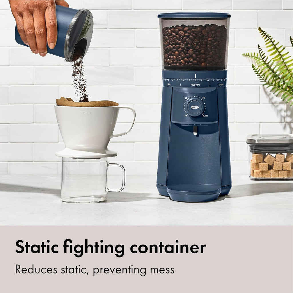 OXO Brew Storm Blue Conical Burr Coffee Grinder